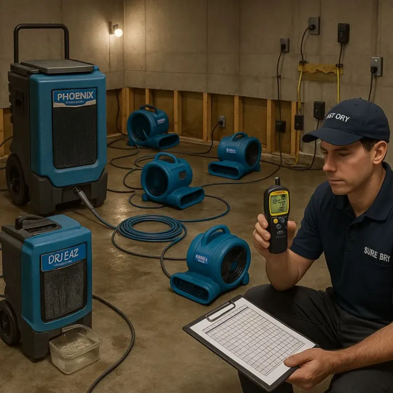Structural Drying and Dehumidification process in Manchester, MO